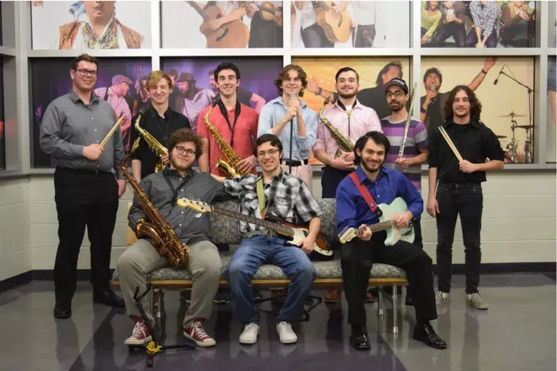 group photo of spring 2020 jazz band